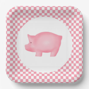 Pink Pig Paper Plates