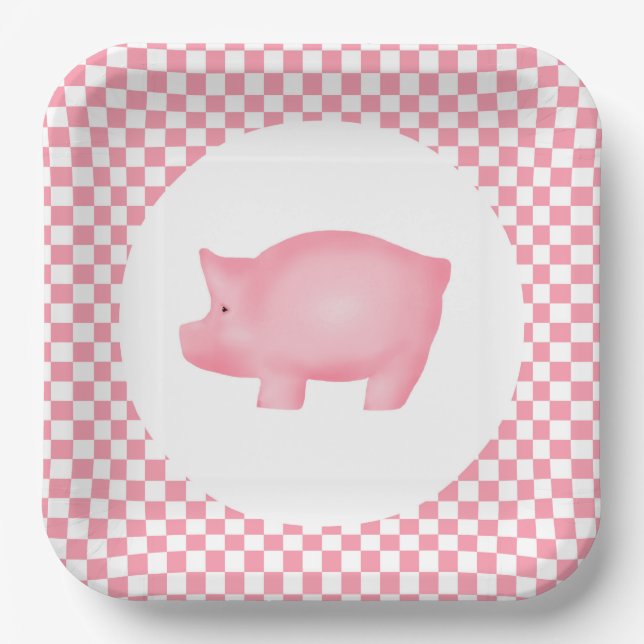 Pink Pig  Paper Plates (Front)