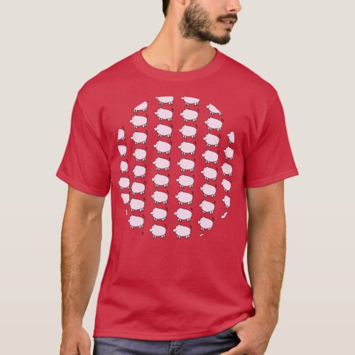 Pink Pig Pattern T_Shirt