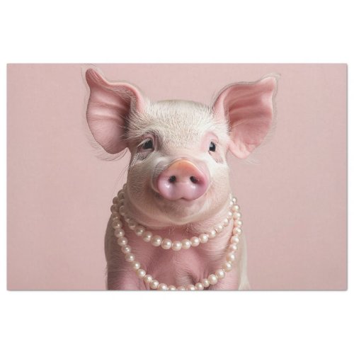 Pink Pig Pearlina Pinkette Decoupage  Tissue Paper