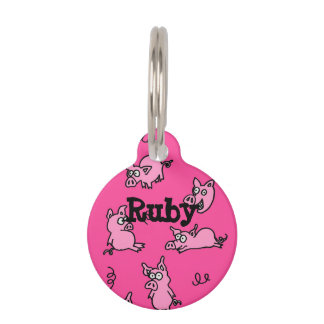 Pink Pig Pet ID Tag