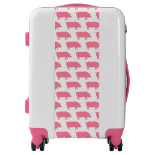Pink Pig Silhouettes Pattern Luggage