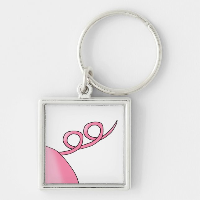 Pink Pig Tail Keychain (Front)