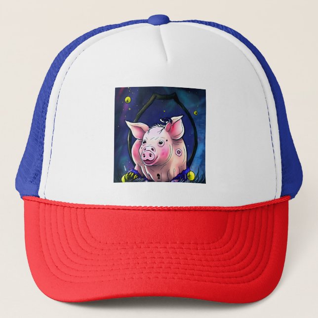 Pink Pig Trucker Hat (Front)
