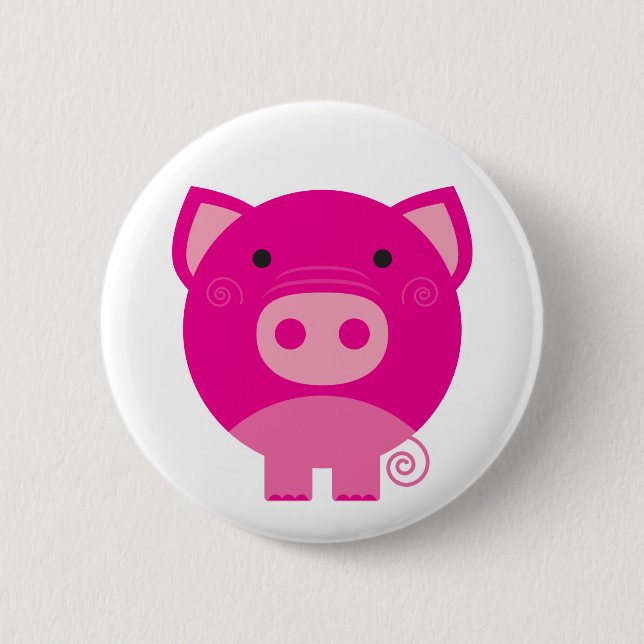 Pink Pig Tshirts and Gifts Button (Front)