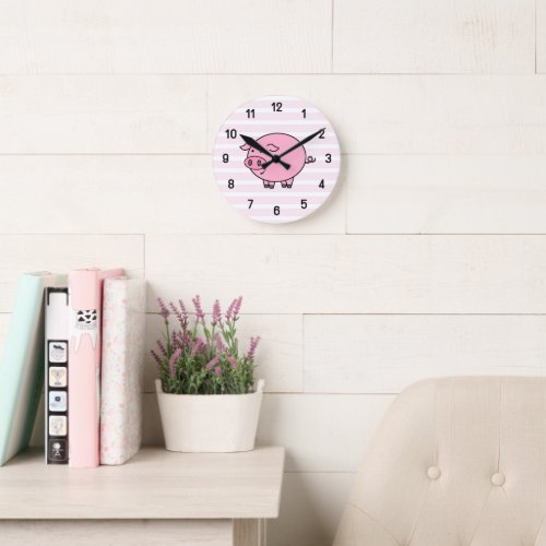 Pink Pig Wall Clock