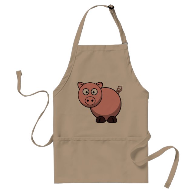 Pink piggy adult apron (Front)