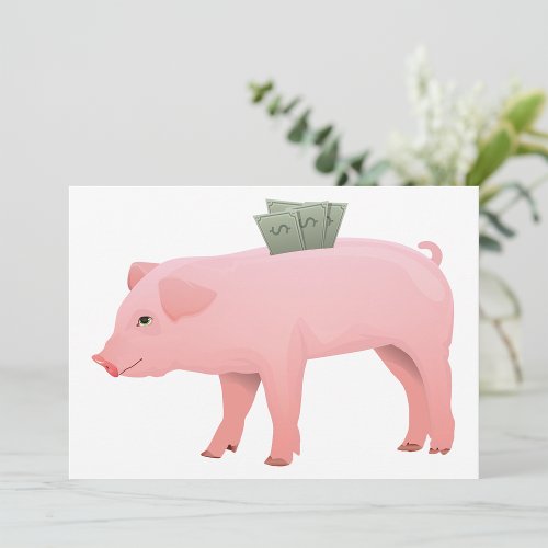 Pink Piggy Bank Invitations