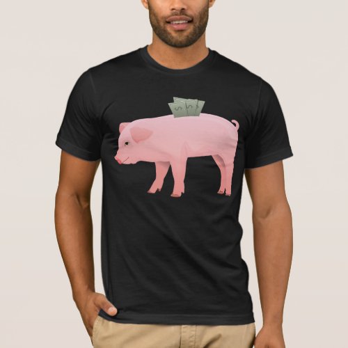 Pink Piggy Bank Mens T_Shirt