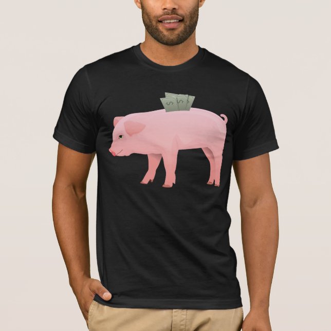 Pink Piggy Bank Mens T-Shirt (Front)