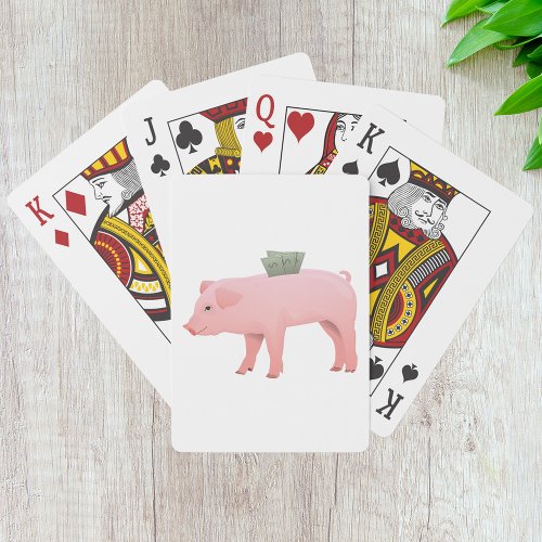 Pink Piggy Bank Playing Cards