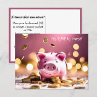 Pink Piggy Bank With Coins