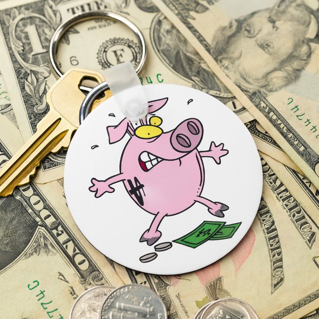 Pink Piggy Bank With Money Keychain (Creator Uploaded)
