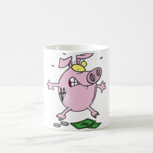 Pink Piggy Bank With Money Mug