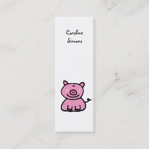 Pink piggy bookmark business cards
