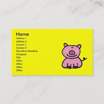 Pink Piggy Business Card by jsoh at Zazzle
