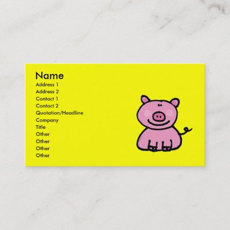 Pink Piggy Business Card