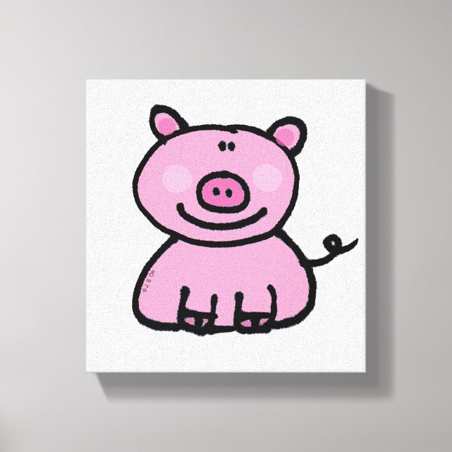 pink piggy canvas print (Front)