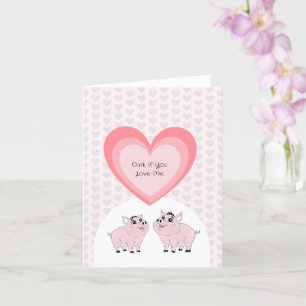 Pink piggy couple card