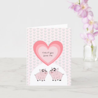 Pink piggy couple  card