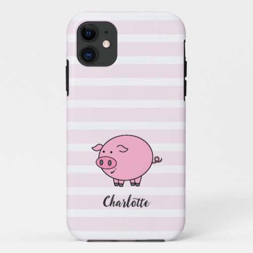 Pink Piggy Design   iPhone 11 Case