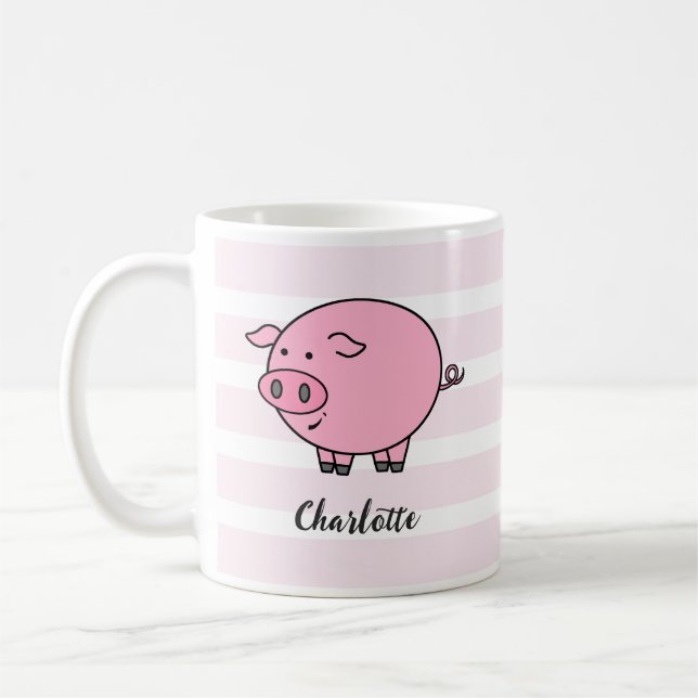 Pink Piggy Design  Coffee Mug (Left)