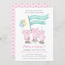 Pink Piggy Kids Birthday Party Invitation