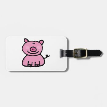 Pink Piggy Luggage Tag by jsoh at Zazzle