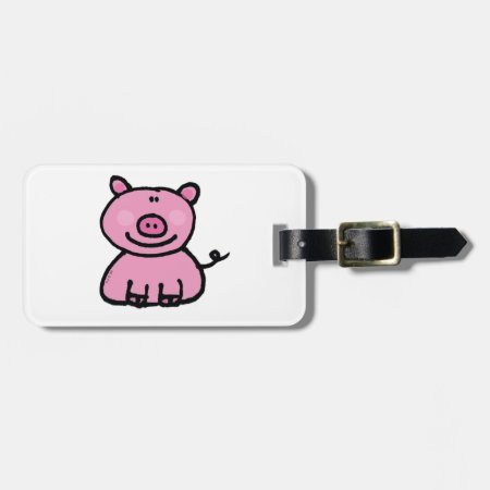 Pink Piggy Luggage Tag
