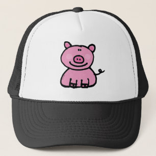 Pink piggy trucker hat