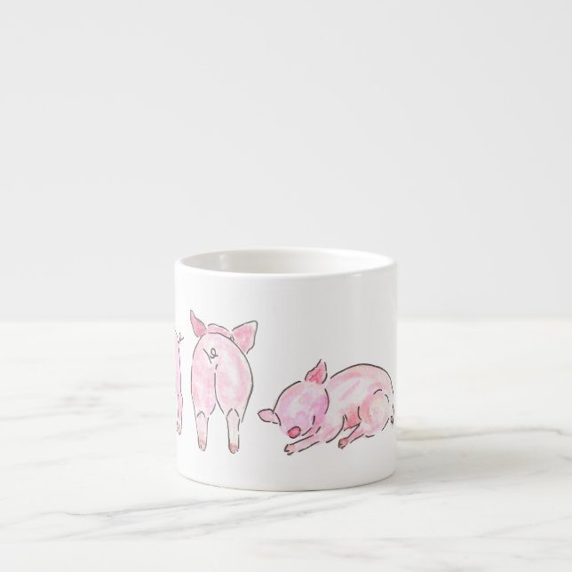 Pink Pigs Espresso Cup (Front)