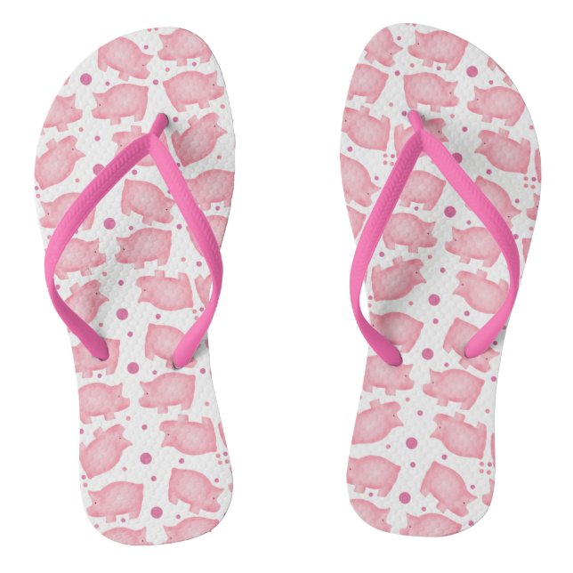 Pink Pigs Flip Flops (Footbed)