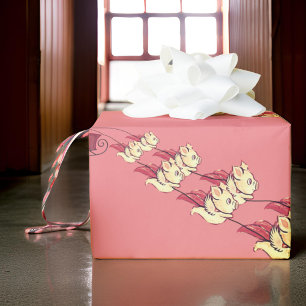 Pink Pigs Fly like Christmas Reindeer  Wrapping Paper