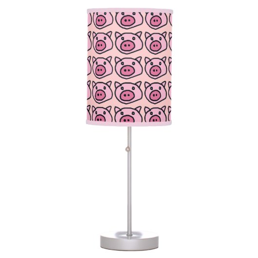 Pink Pigs pattern Table Lamp (Front)