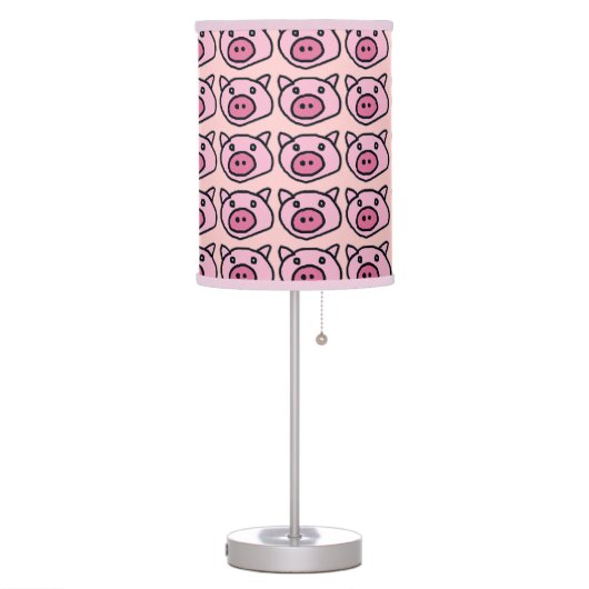 Pink Pigs pattern Table Lamp (Left)