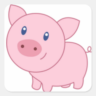 Pink Pigs Square Sticker