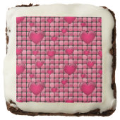 Pink Pile With Hearts Chocolate Brownie (Front)