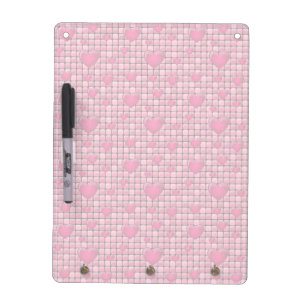 Pink Pile With Hearts Dry-Erase Board
