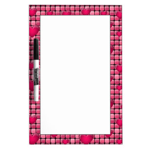 Pink Pile With Hearts Dry-Erase Board