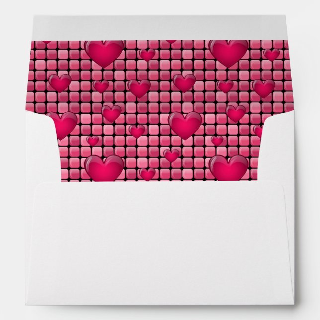 Pink Pile With Hearts Envelope (Back (Bottom))