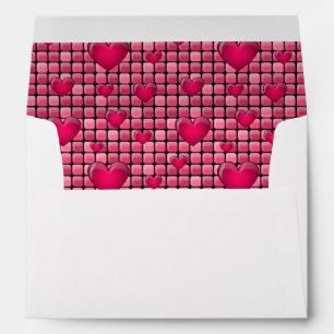 Pink Pile With Hearts Envelope