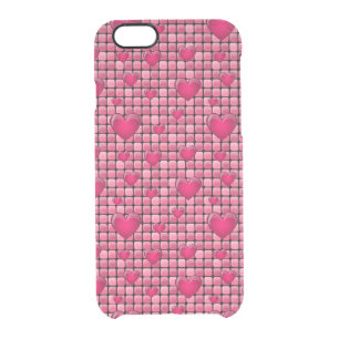 Pink Pile With Hearts Clear iPhone 6/6S Case