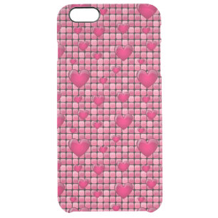 Pink Pile With Hearts Clear iPhone 6 Plus Case
