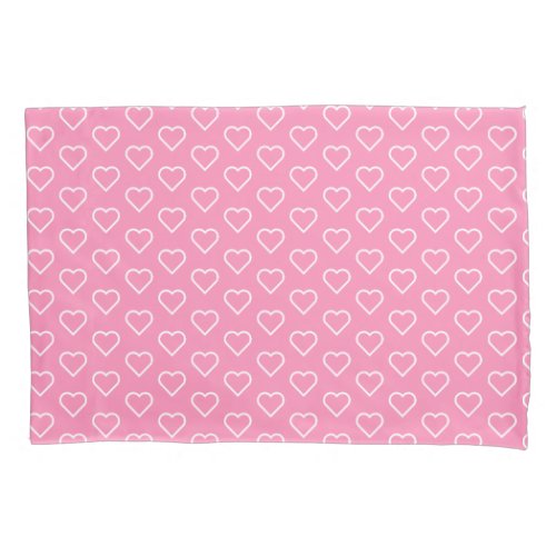 Pink Pillow Case with Hearts _ Choose Colors