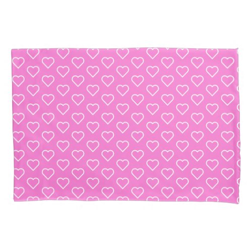 Pink Pillow Case with Hearts _ Choose Colors
