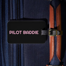 Pink Pilot Baddie Custom License Plate Woman Pilot