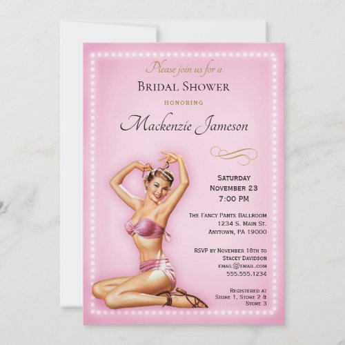 Pink Pin Up Bridal Shower Invitation