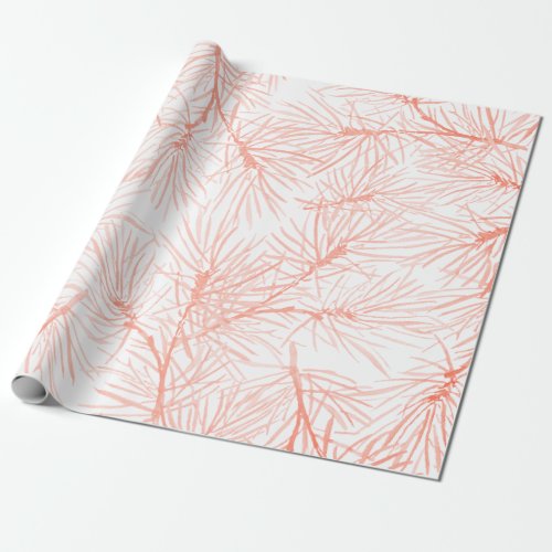 PINK PINE NEEDLES PATTERN FOR CHRISTMAS GIFT  WRAPPING PAPER