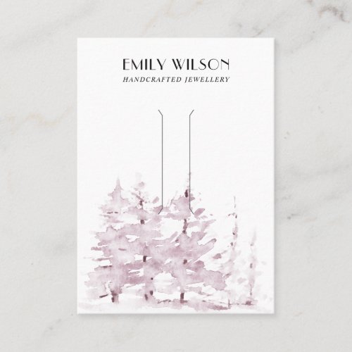 PINK PINE TREE WINTER FOREST HAIR CLIP DISPLAY BUSINESS CARD