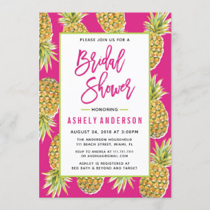 Pink Pineapple Bridal Shower Invitation